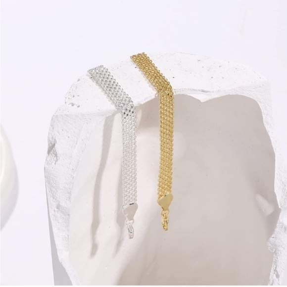 SILVER 14k Silver Plated Mesh Bracelet - Picture 2 of 3